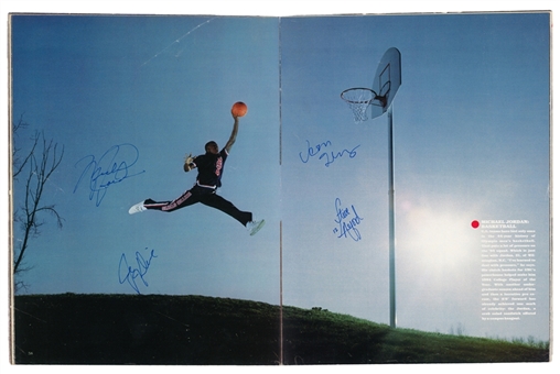 1984 Olympics Life Magazine Signed By Michael Jordan/Joe Kleine/Vern Fleming/Steve Alford - (PSA/DNA)